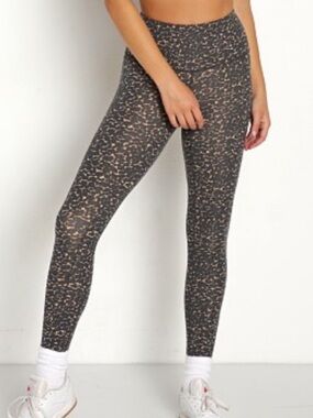 Varley Black and Tan Printed High-Waist Leggings